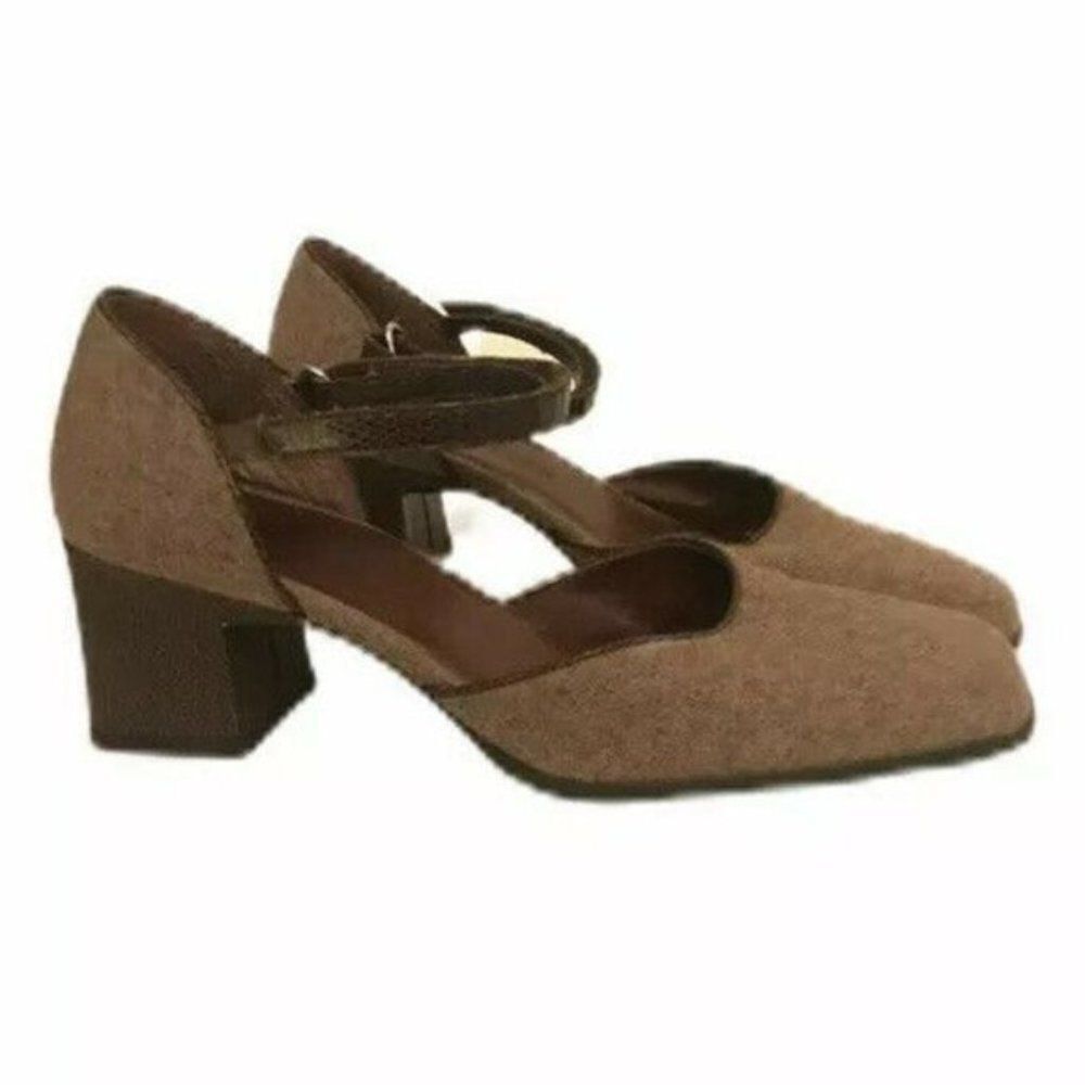 Bandolino Shoes Block Heel Ankle Strap Square Toe Y